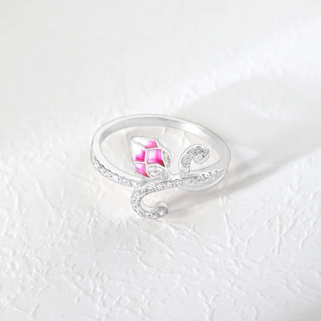 Lotus Dream Rose Gold Ring with Lab-Grown Diamonds