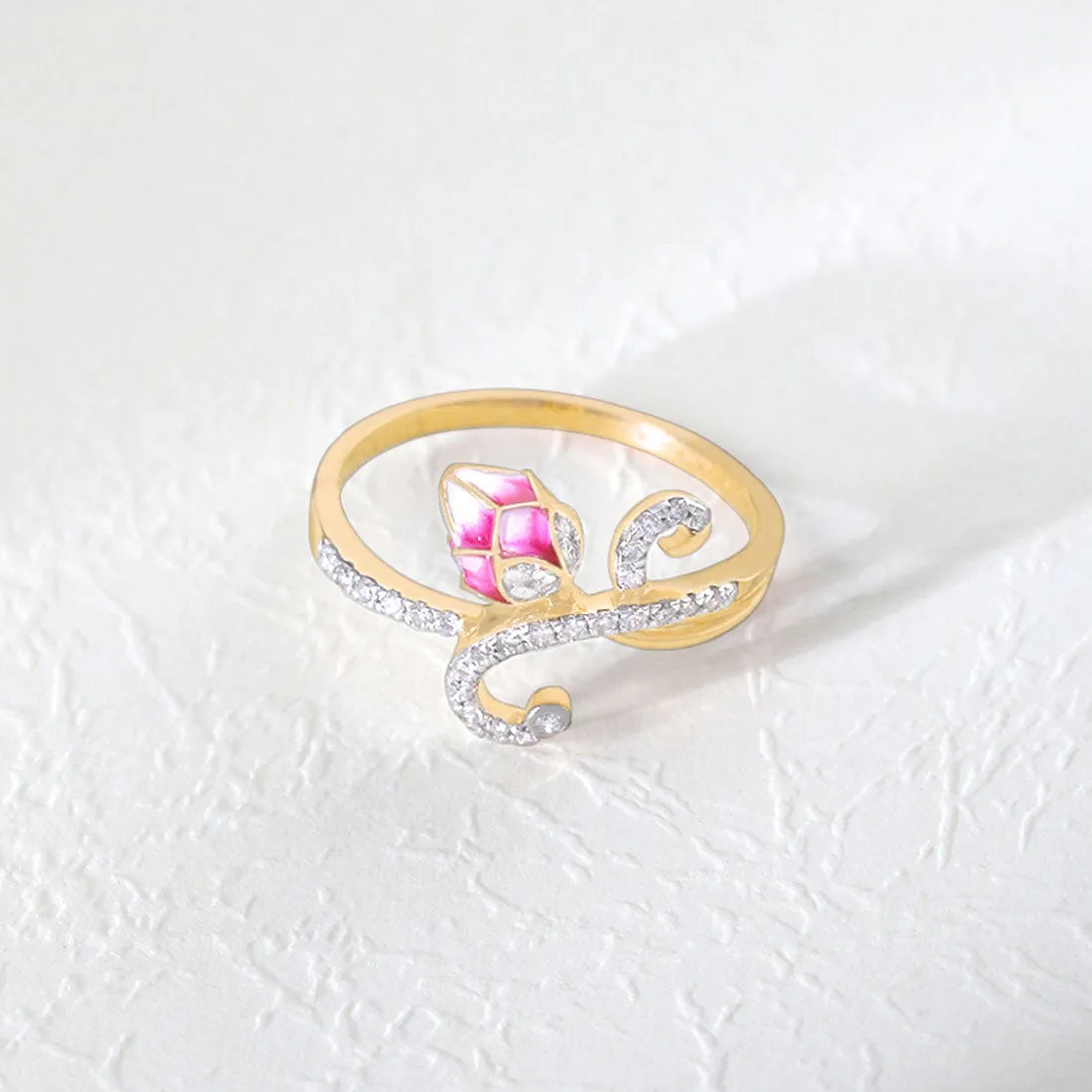 Lotus Dream Rose Gold Ring with Lab-Grown Diamonds