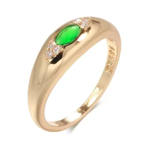 Luxury Natural Green Zircon Ring 585 Rose Gold Women Wedding Jewelry