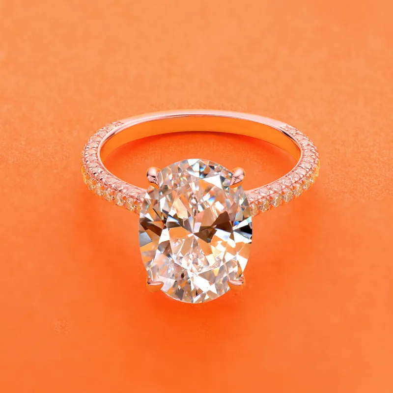 Luxury Oval Shaped Created White Diamond Halo Ring
