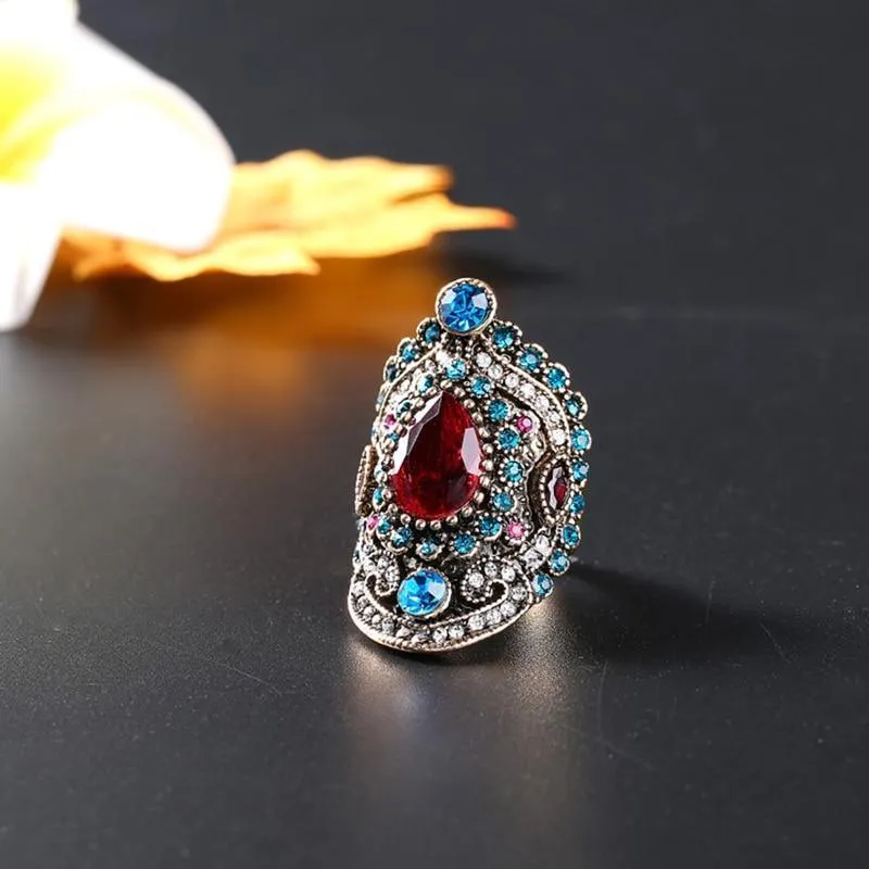 Luxury Unique Epic  Crystal Jewelry Craving Nightclub Opal Stone Lady's Ring Cubic Zirconia Jewelry
