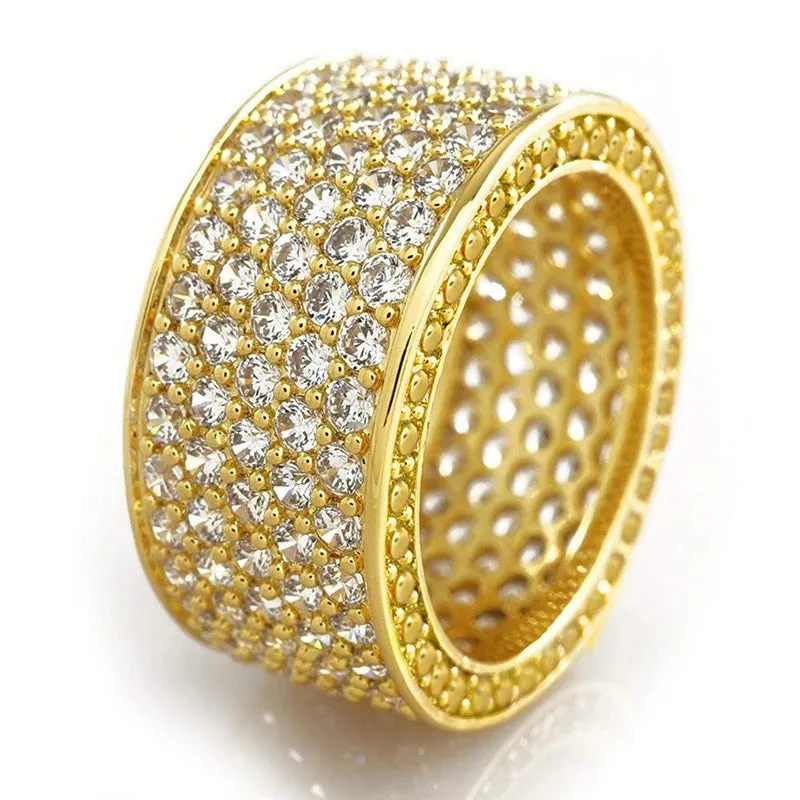Luxury Wide Promise Rings for Women Pull Paved CZ Sparkling Wedding Bands Rings Silver Color/Gold Color Fashion Jewelry