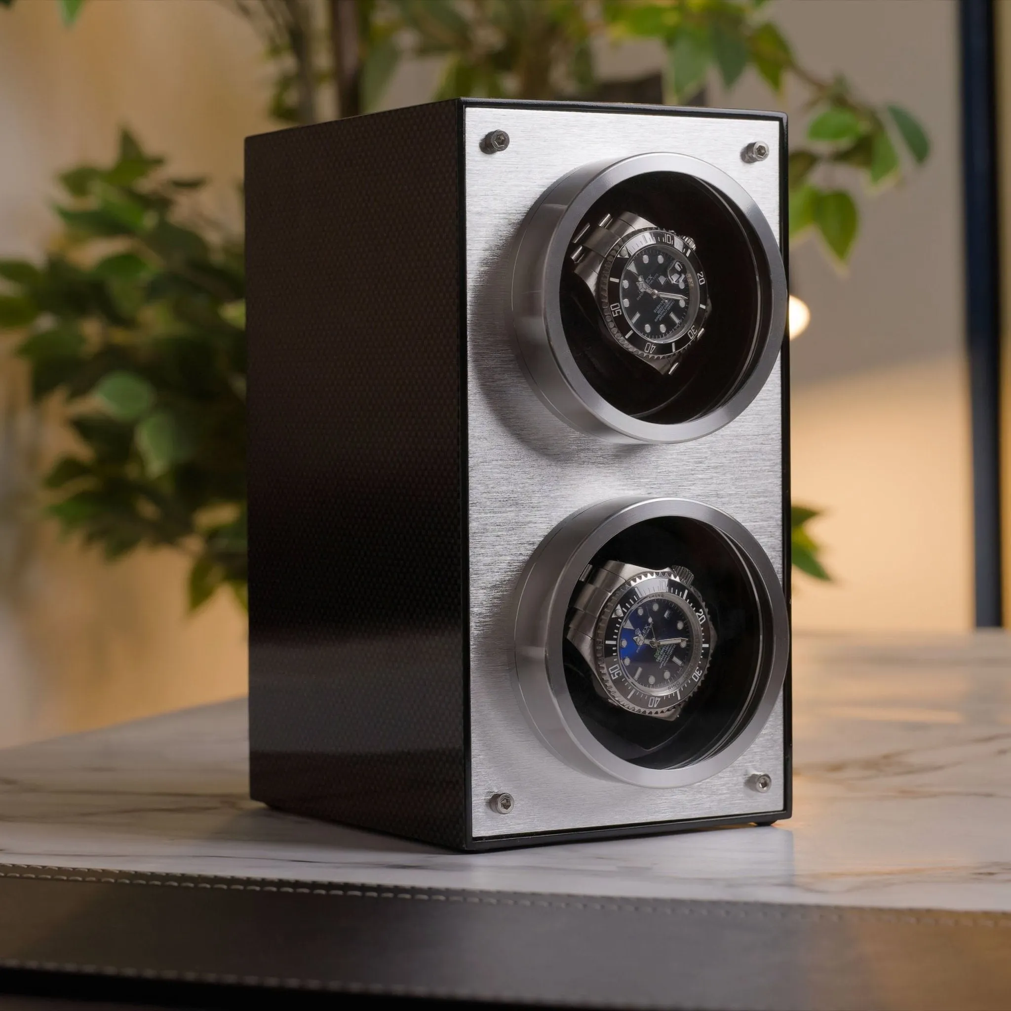 Mainspring Raceday Flemington Dual Slot Watch Winder Asphalt Black