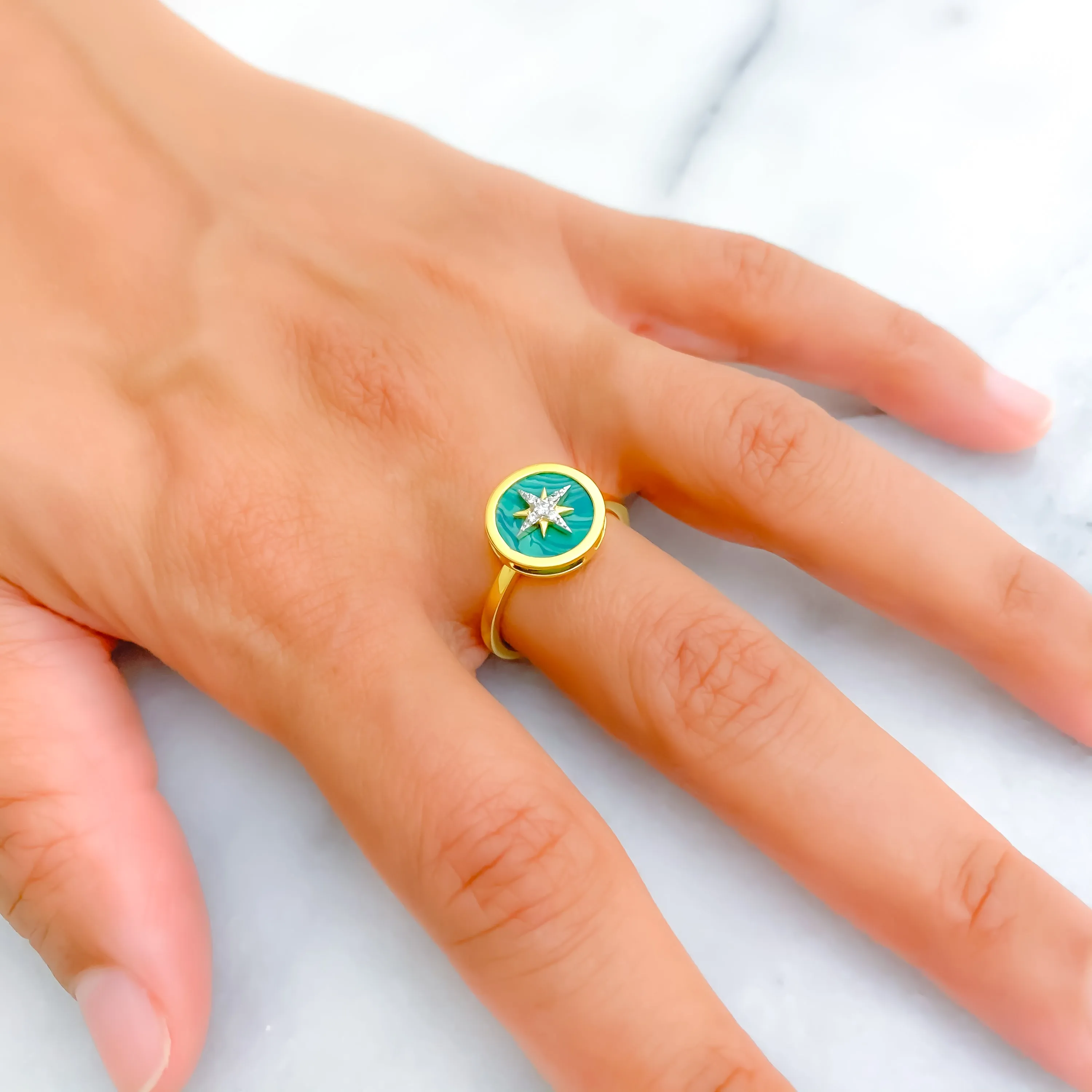 Majestic Star Accented 18K Gold   Diamond Ring