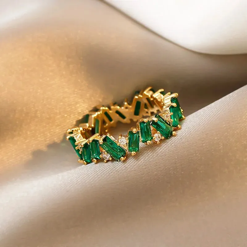 Majorelle Luxury Green Crystal Ring