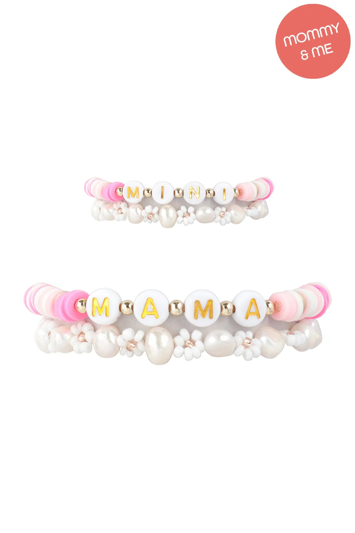 MAMA & MINI FIMO FLOWER BRACELET SET