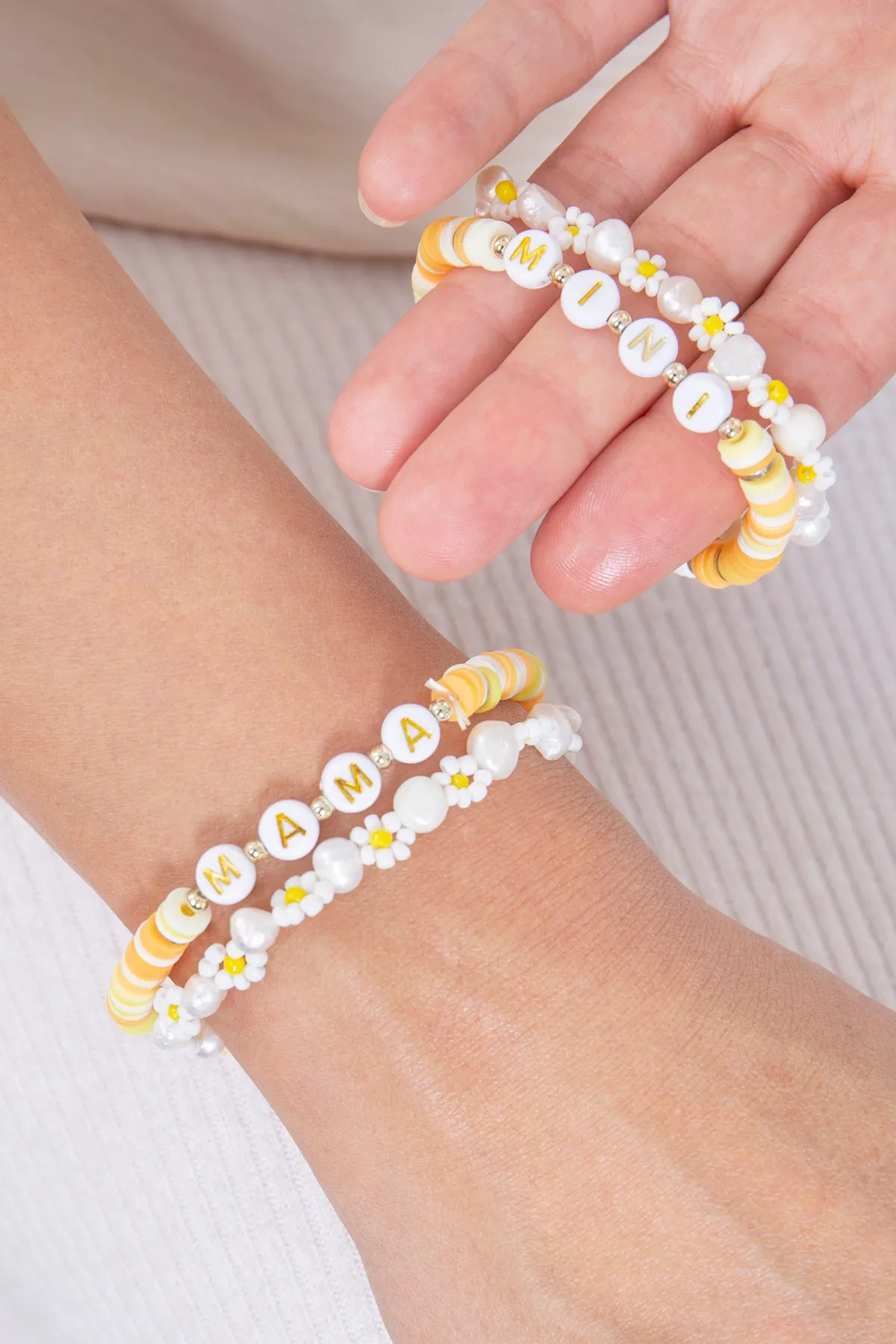 MAMA & MINI FIMO FLOWER BRACELET SET