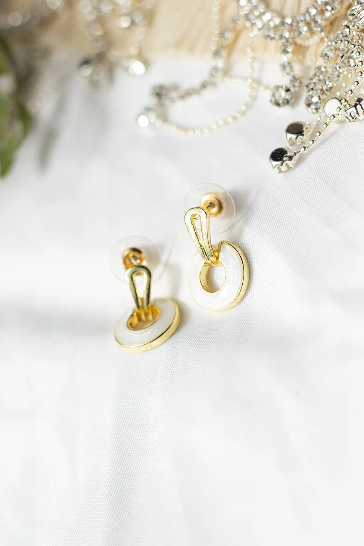 Marble Circle Cut Out Dangle Earrings