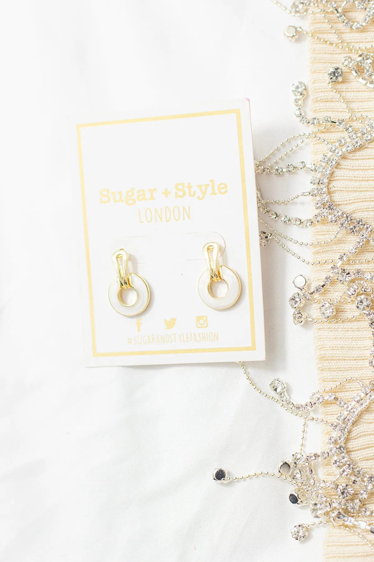 Marble Circle Cut Out Dangle Earrings