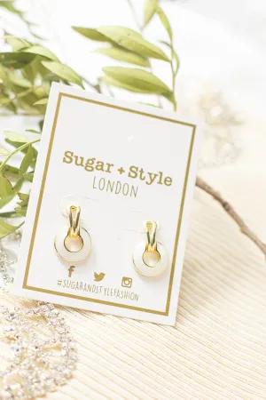 Marble Circle Cut Out Dangle Earrings