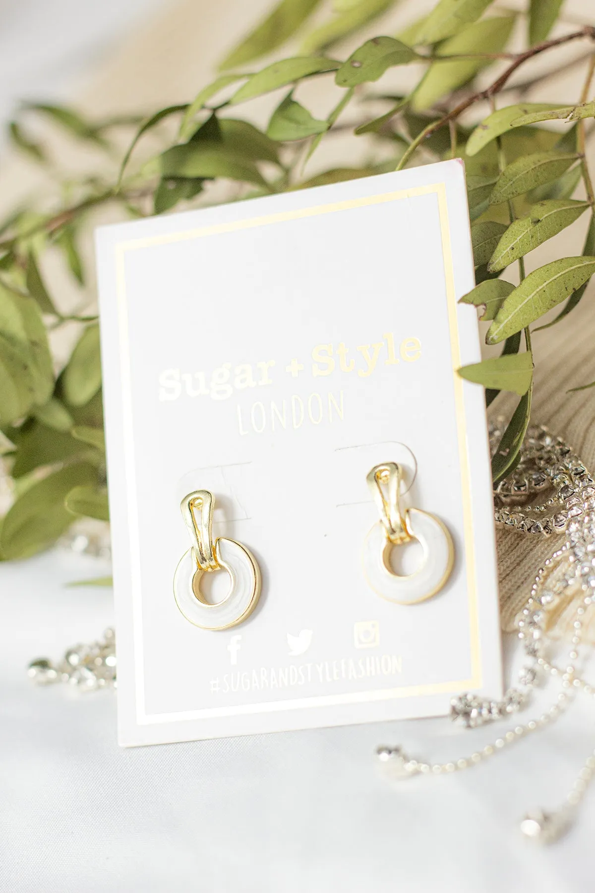 Marble Circle Cut Out Dangle Earrings