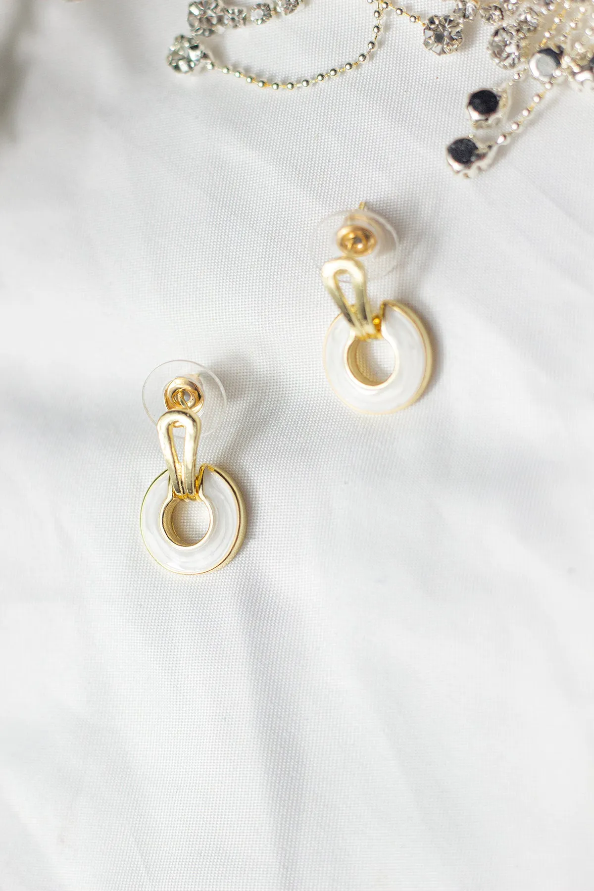 Marble Circle Cut Out Dangle Earrings
