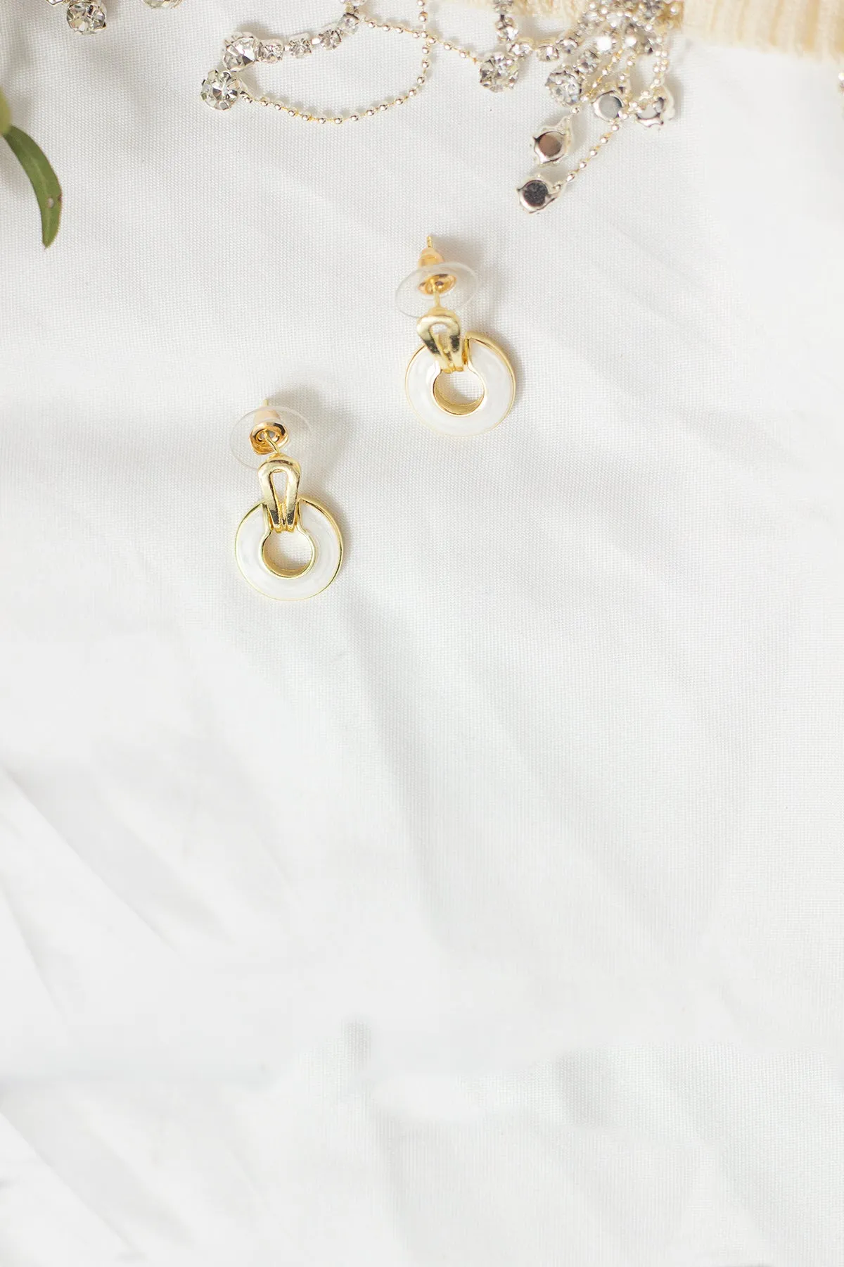 Marble Circle Cut Out Dangle Earrings
