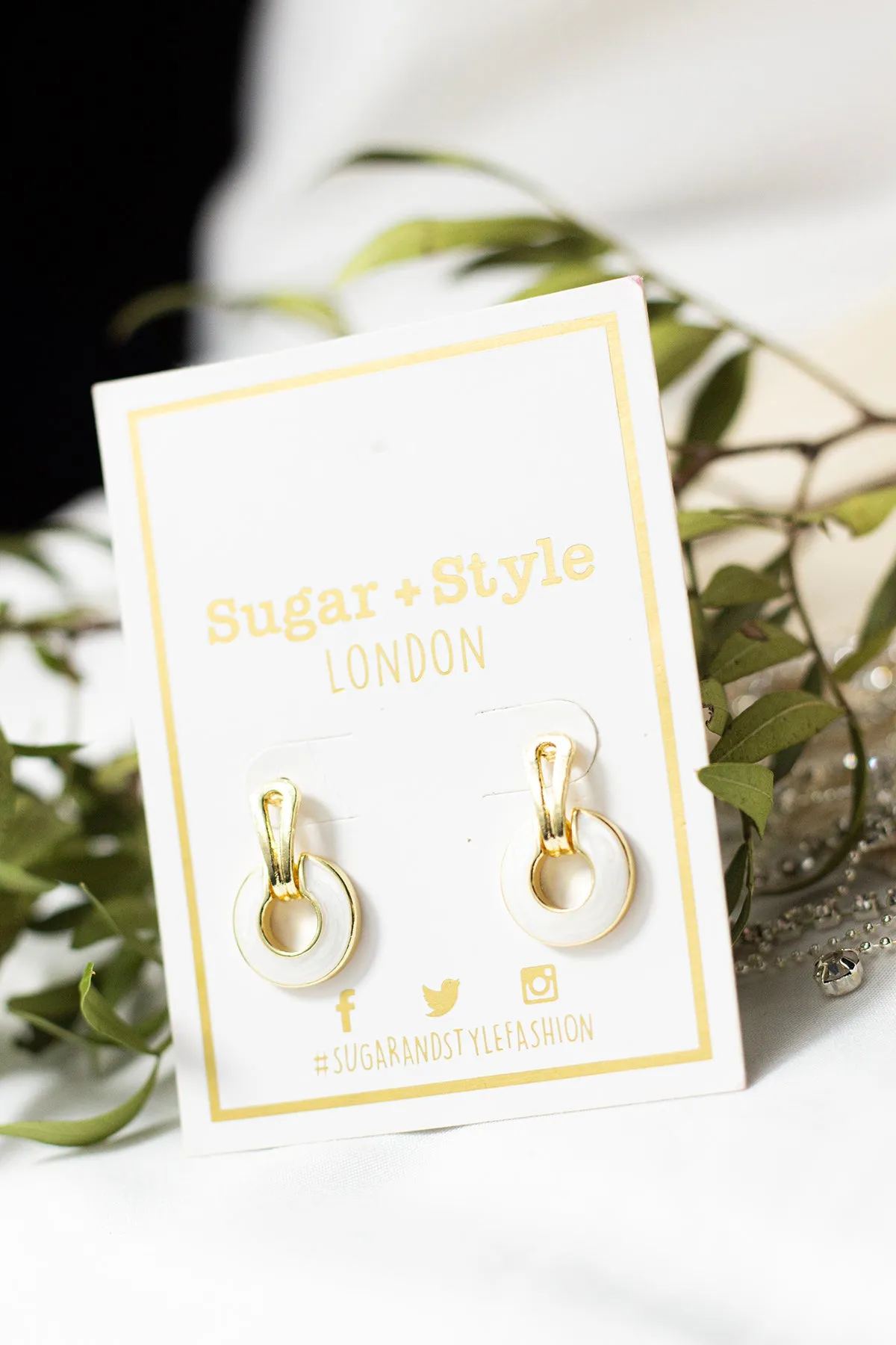 Marble Circle Cut Out Dangle Earrings