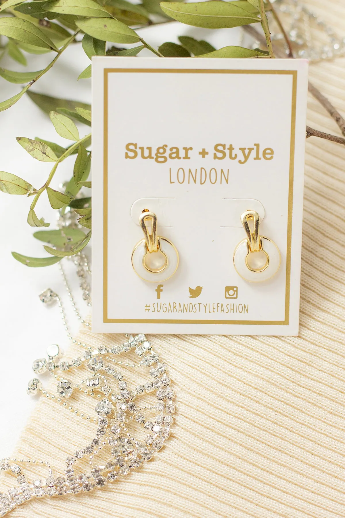 Marble Circle Cut Out Dangle Earrings