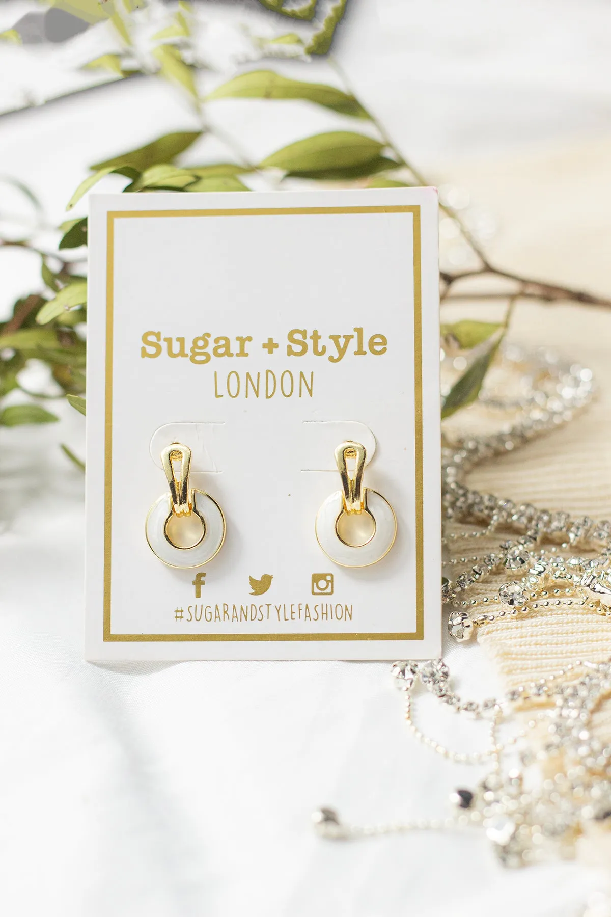 Marble Circle Cut Out Dangle Earrings