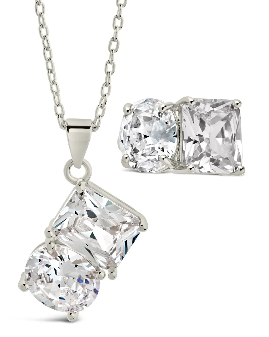 Marla CZ Toi et Moi Necklace and Cocktail Ring Set