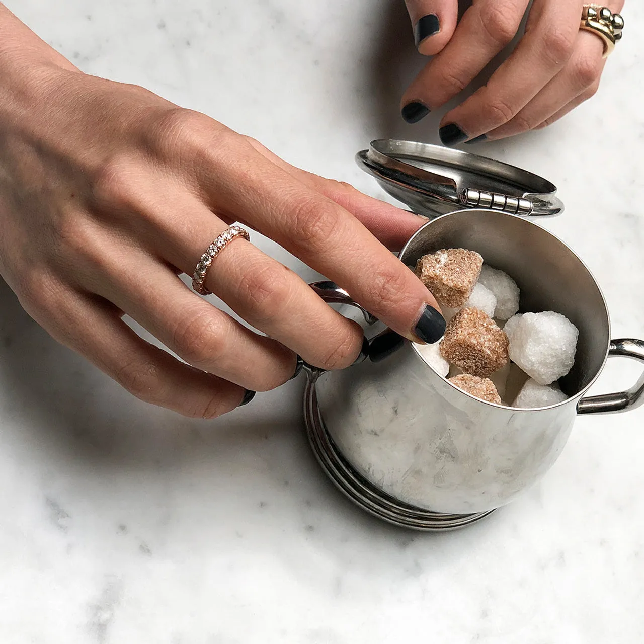Master Axis Ring with White Diamonds