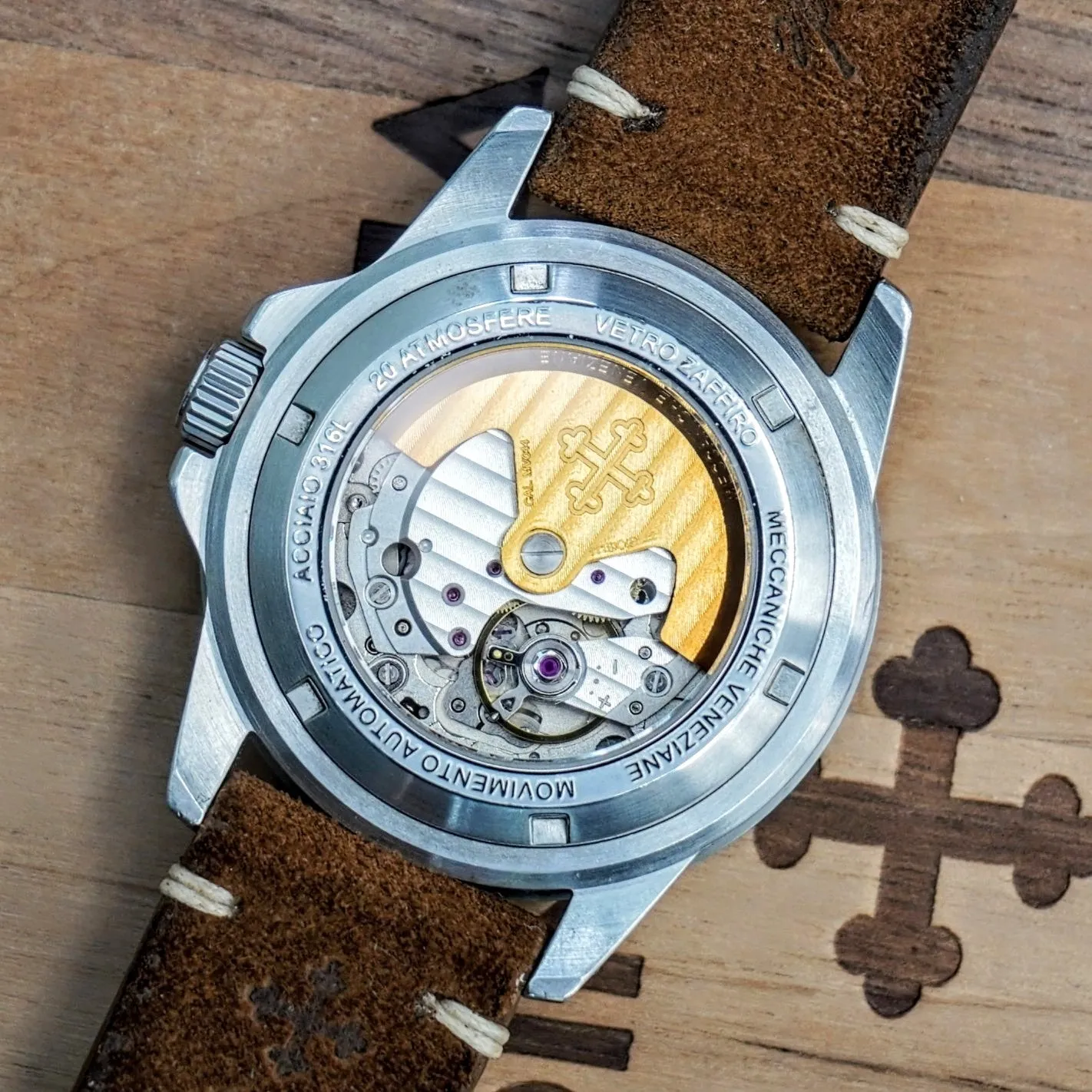 MECCANICHE VENEZIANE Nereide Automatic Watch Blue Dial & Bezel Date Diver Wristwatch - Outer Box & Papers