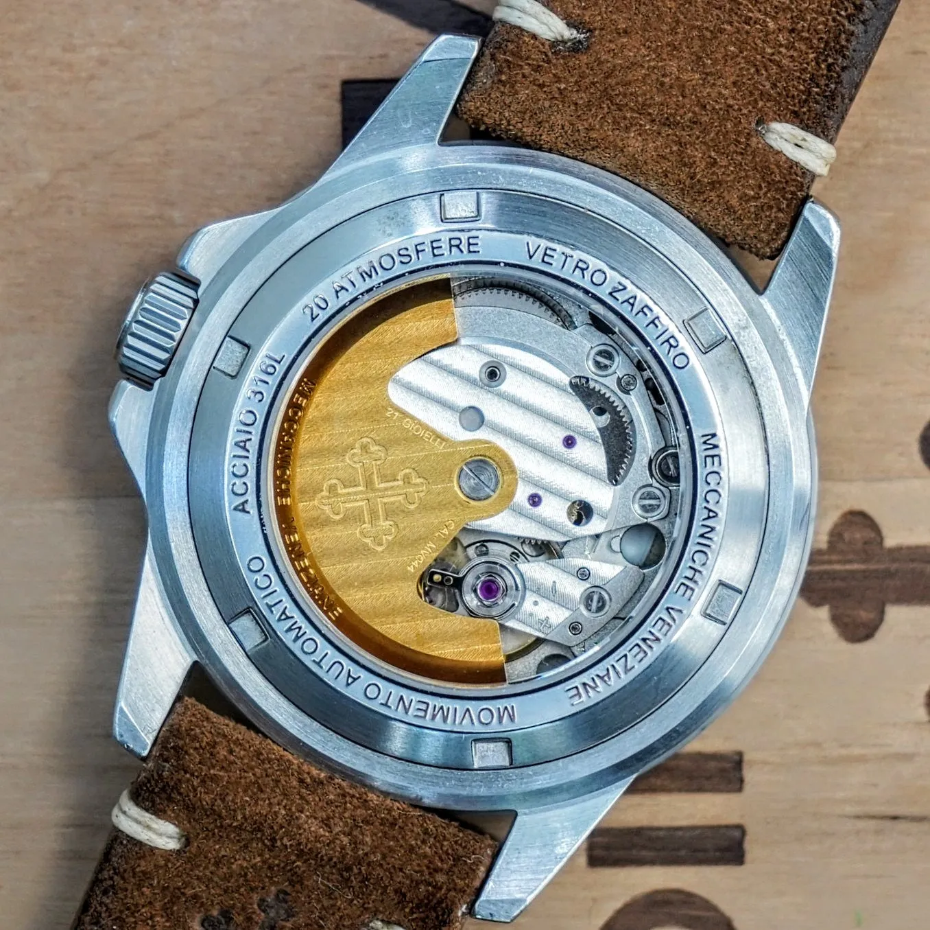MECCANICHE VENEZIANE Nereide Automatic Watch Blue Dial & Bezel Date Diver Wristwatch - Outer Box & Papers