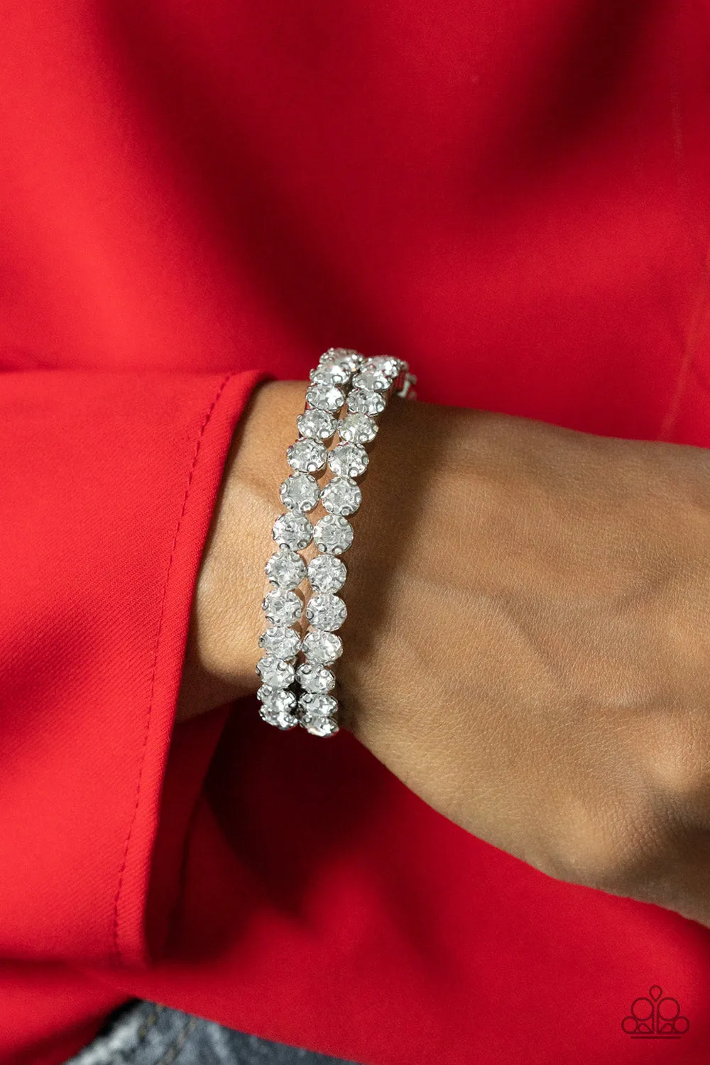 Megawatt Majesty - White (Rhinestone) Bracelet