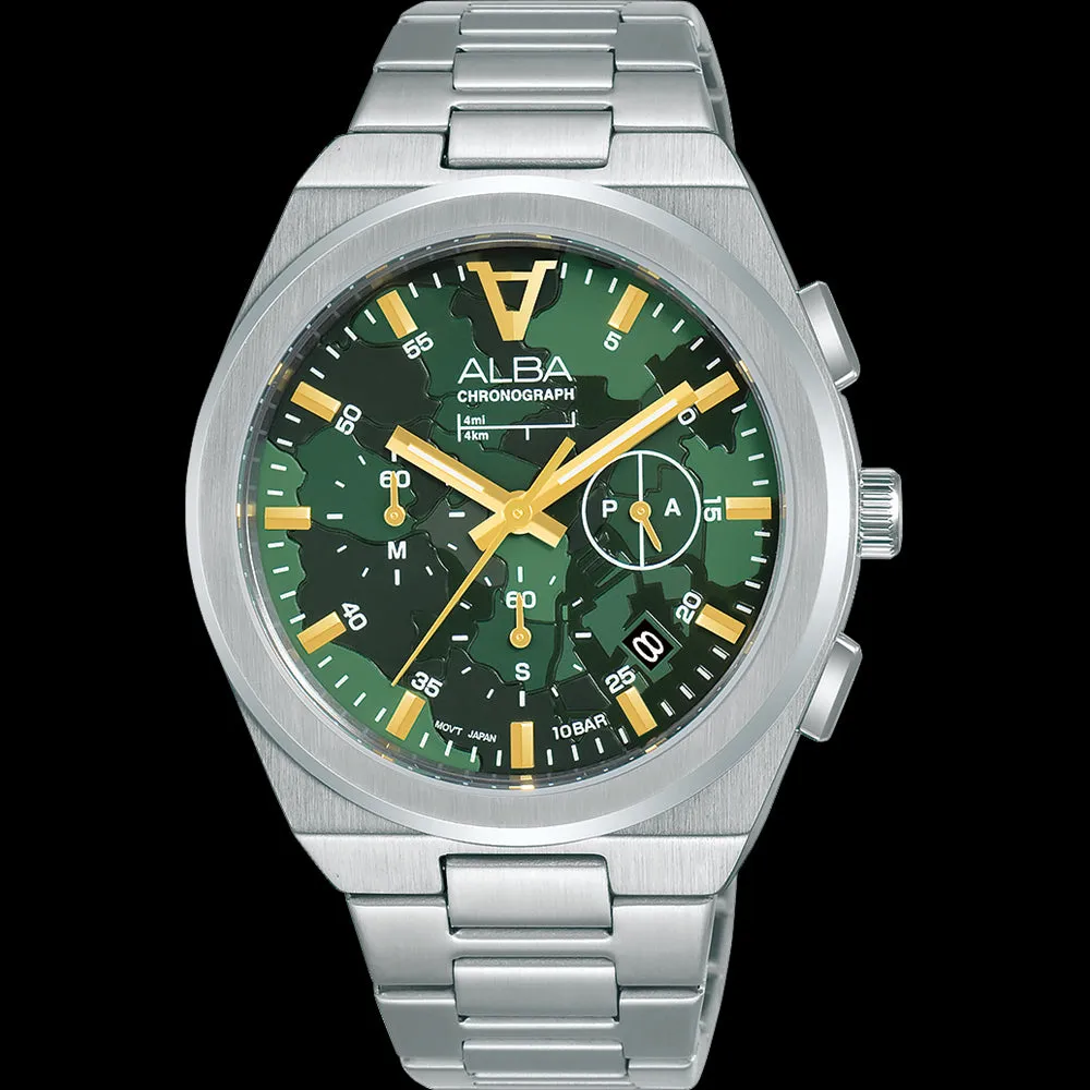 Men Silver Stainless Steel Chronograph AT3H51X1