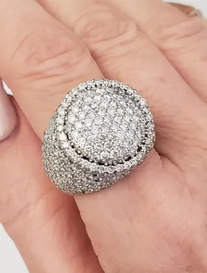 Mens 5.00ct Diamond Round XL Ring in 10k Yellow Gold