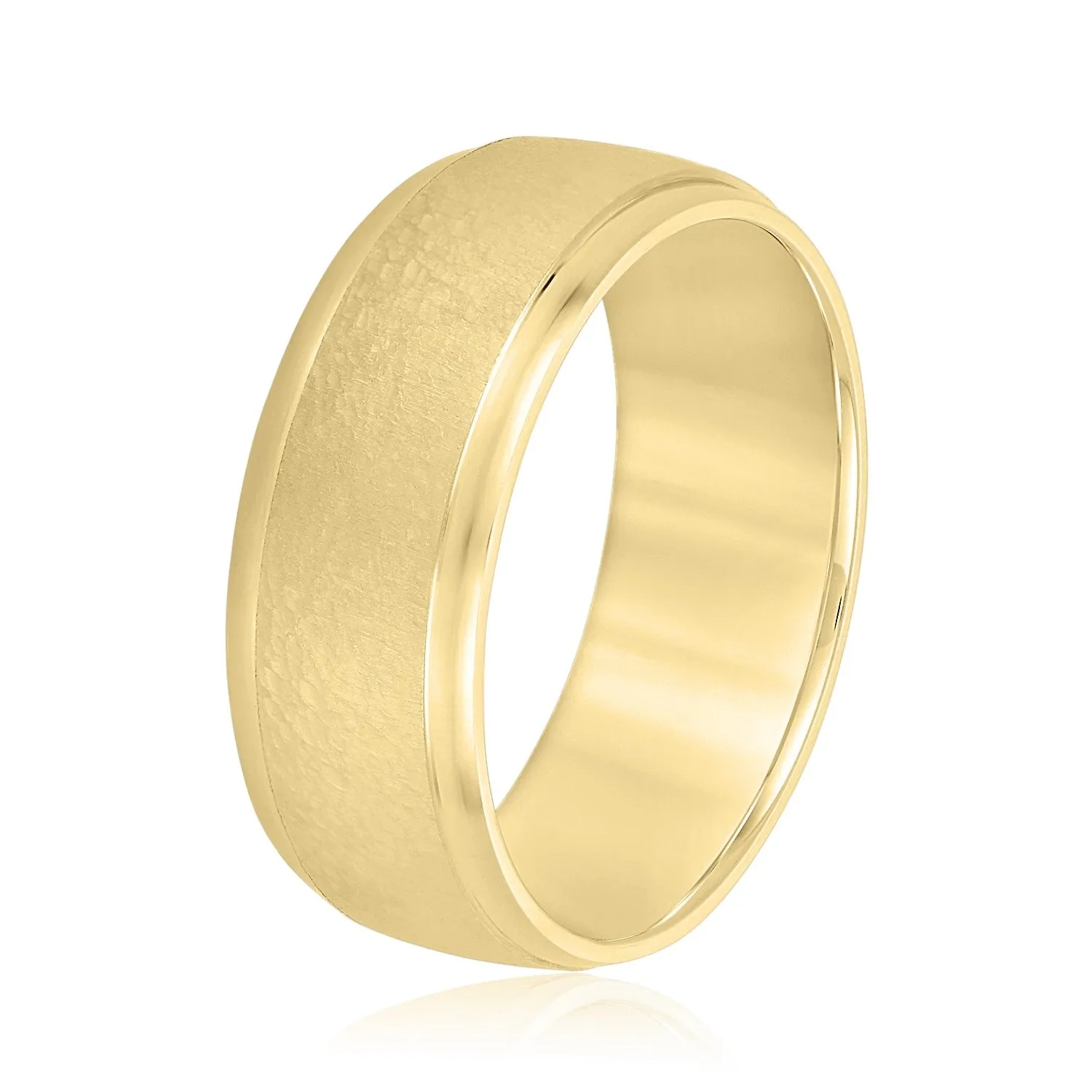 Men's Classic Low Dome Matte Center Band