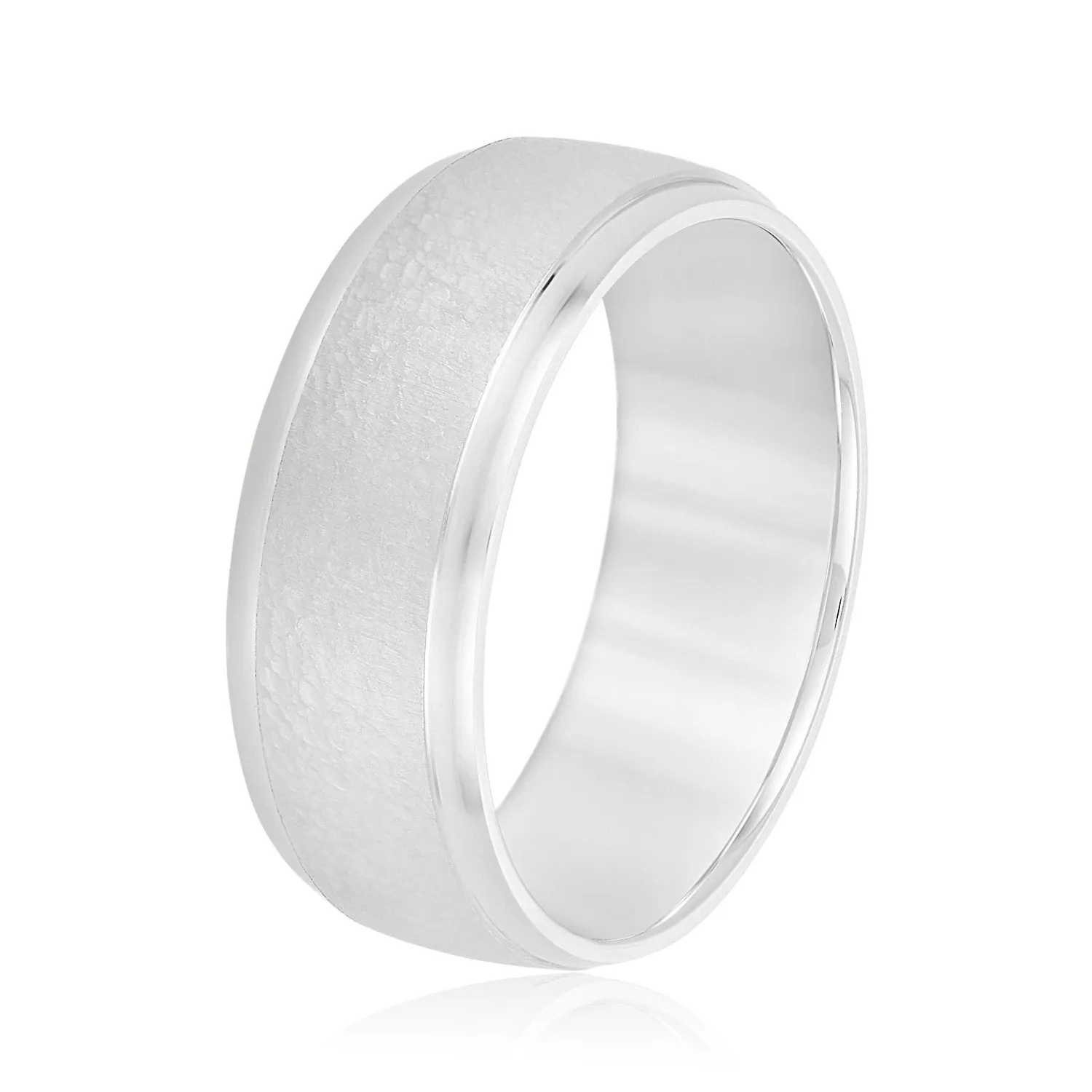 Men's Classic Low Dome Matte Center Band