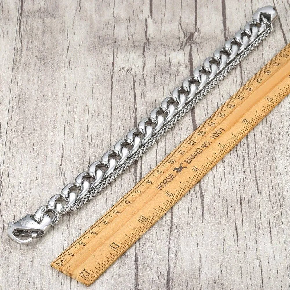 Men's Cuban Double Chain Bracelet