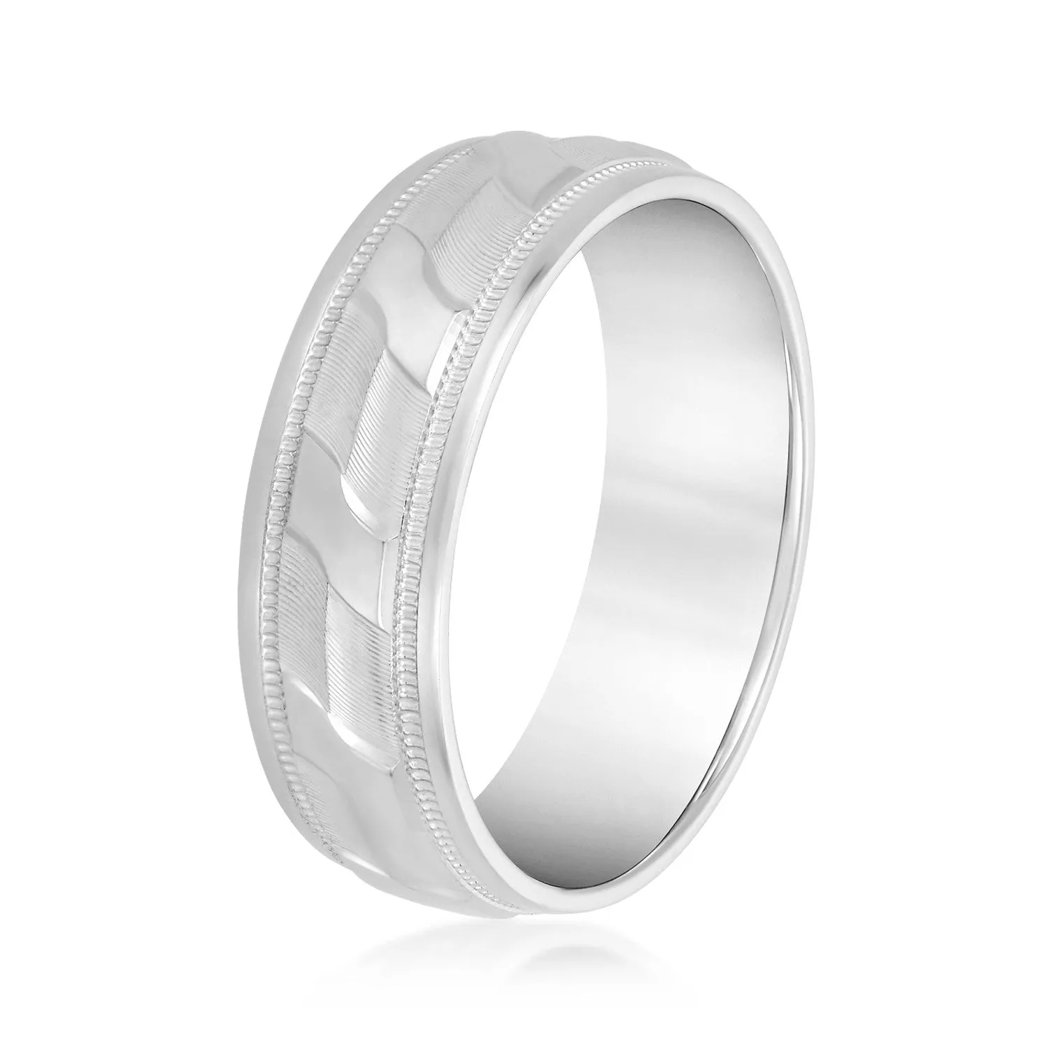 Men's Diagonal Waves Design Band