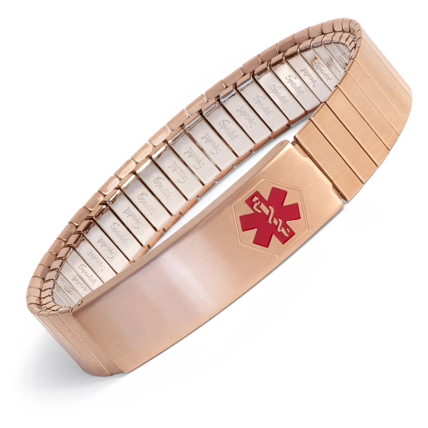 Men's Silver Tone Stainless Steel Medilog ID Bracelet with Compartment Plaque & Expansion Band