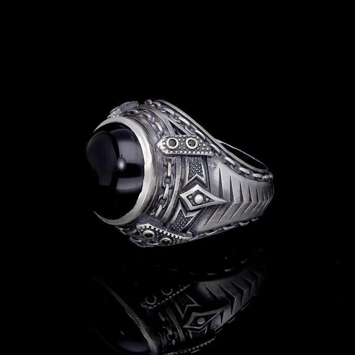 Men’s Sterling Silver Onyx Ring
