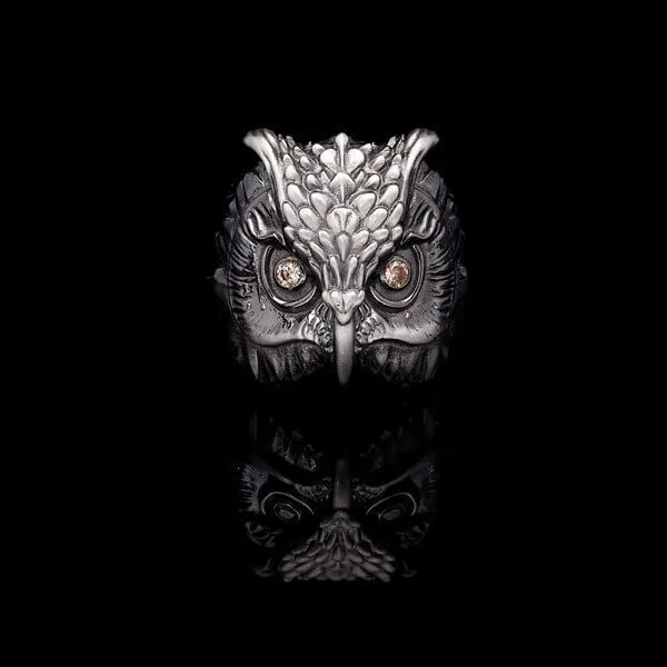 Men’s Sterling Silver Owl Ring