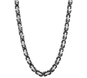 Men's Twotone Interlocked Link 22" Chain Necklace - Black