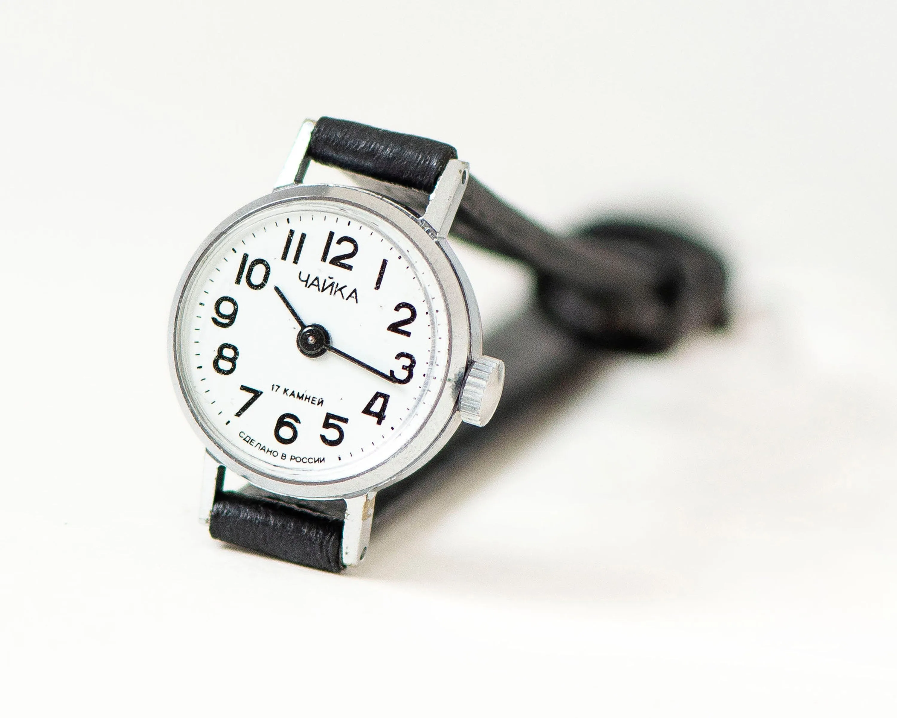Micro watch for women simple Seagull, Arabic numerals watch for girlfriend, unique lady's watch small silver shade, new premium leather band