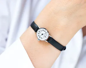 Micro watch for women simple Seagull, Arabic numerals watch for girlfriend, unique lady's watch small silver shade, new premium leather band