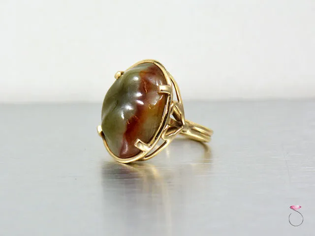Ming's Hawaii Bi-Color Boulder Cabochon Jade in 14K Gold