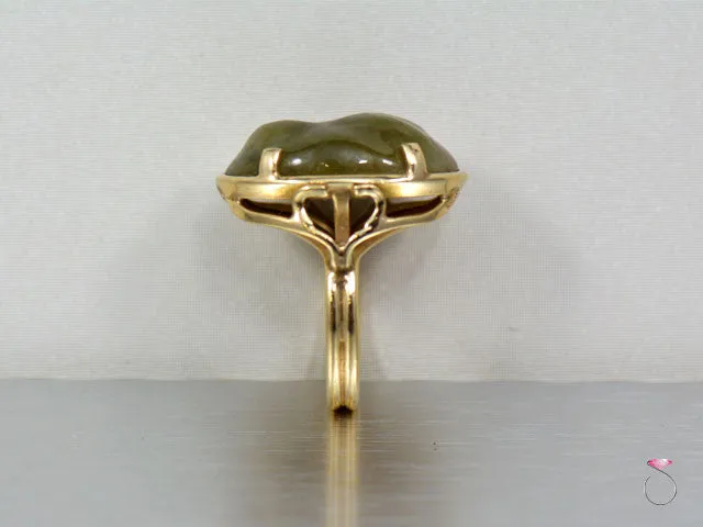 Ming's Hawaii Bi-Color Boulder Cabochon Jade in 14K Gold