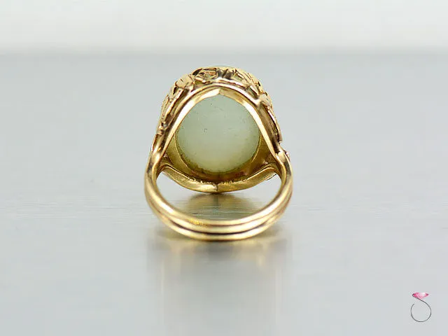 Ming's Hawaii Green Jade Bamboo Ring in 14K