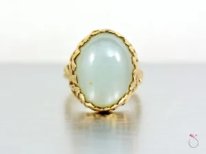 Ming's Hawaii Green Jade Bamboo Ring in 14K