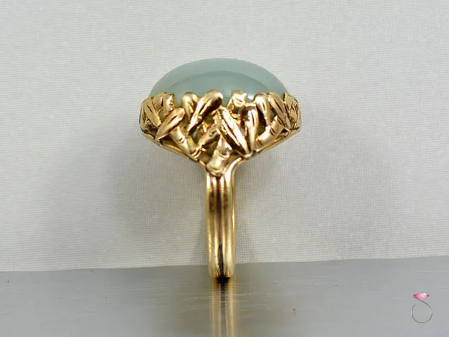 Ming's Hawaii Green Jade Bamboo Ring in 14K