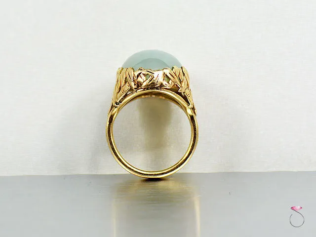 Ming's Hawaii Green Jade Bamboo Ring in 14K