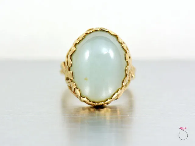Ming's Hawaii Green Jade Bamboo Ring in 14K