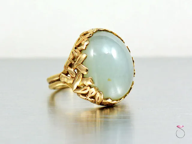 Ming's Hawaii Green Jade Bamboo Ring in 14K
