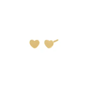 Mini Solid Heart Stud Earring 14K