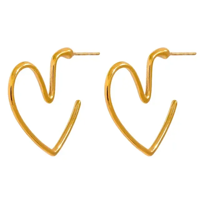 Minimalist Heart Thin Earrings