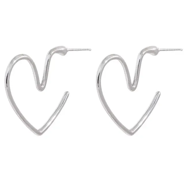 Minimalist Heart Thin Earrings