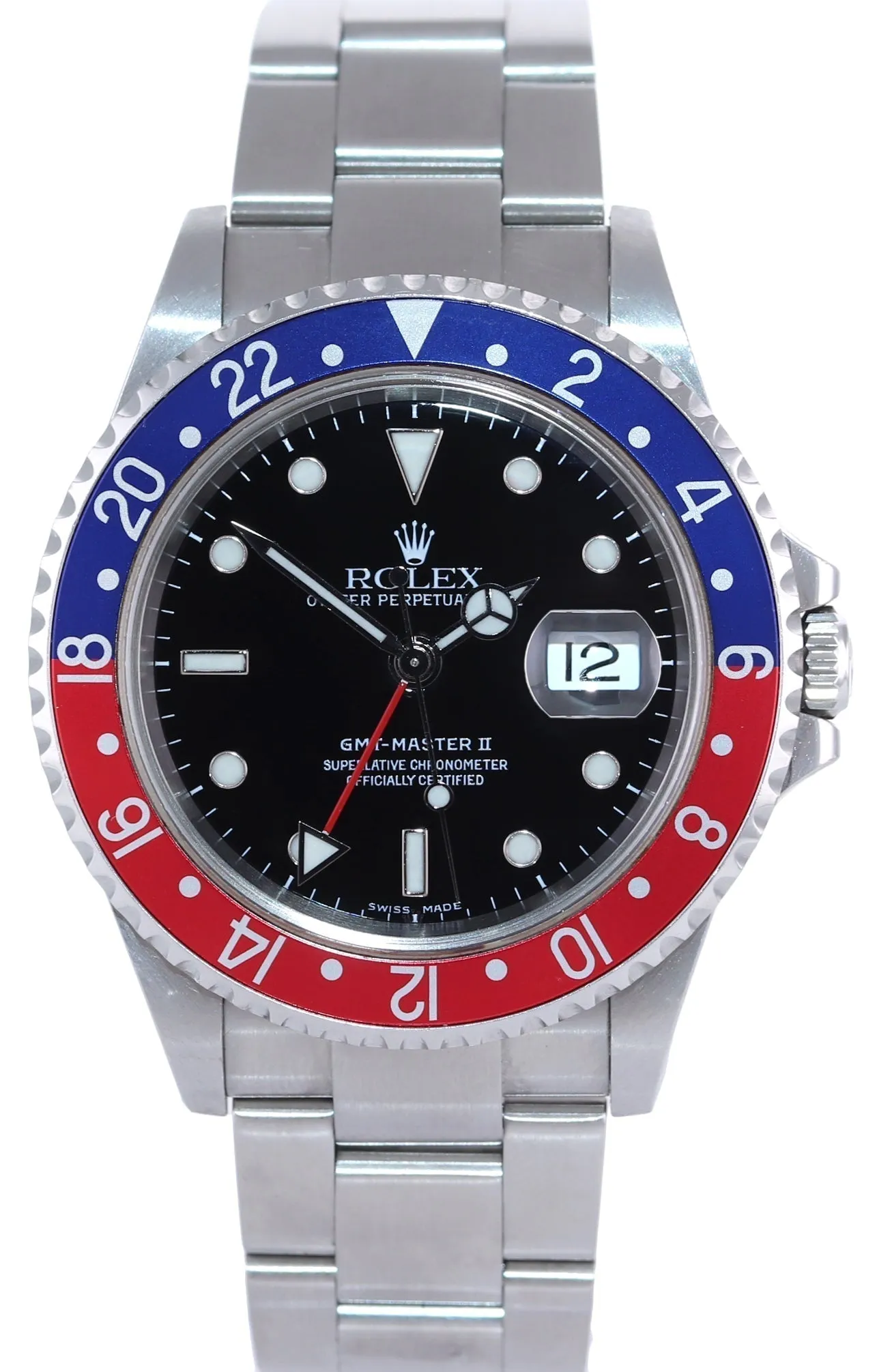 MINT 2004 PAPERS Rolex GMT-Master 2 Pepsi Blue Steel 16710 No Holes Watch Box
