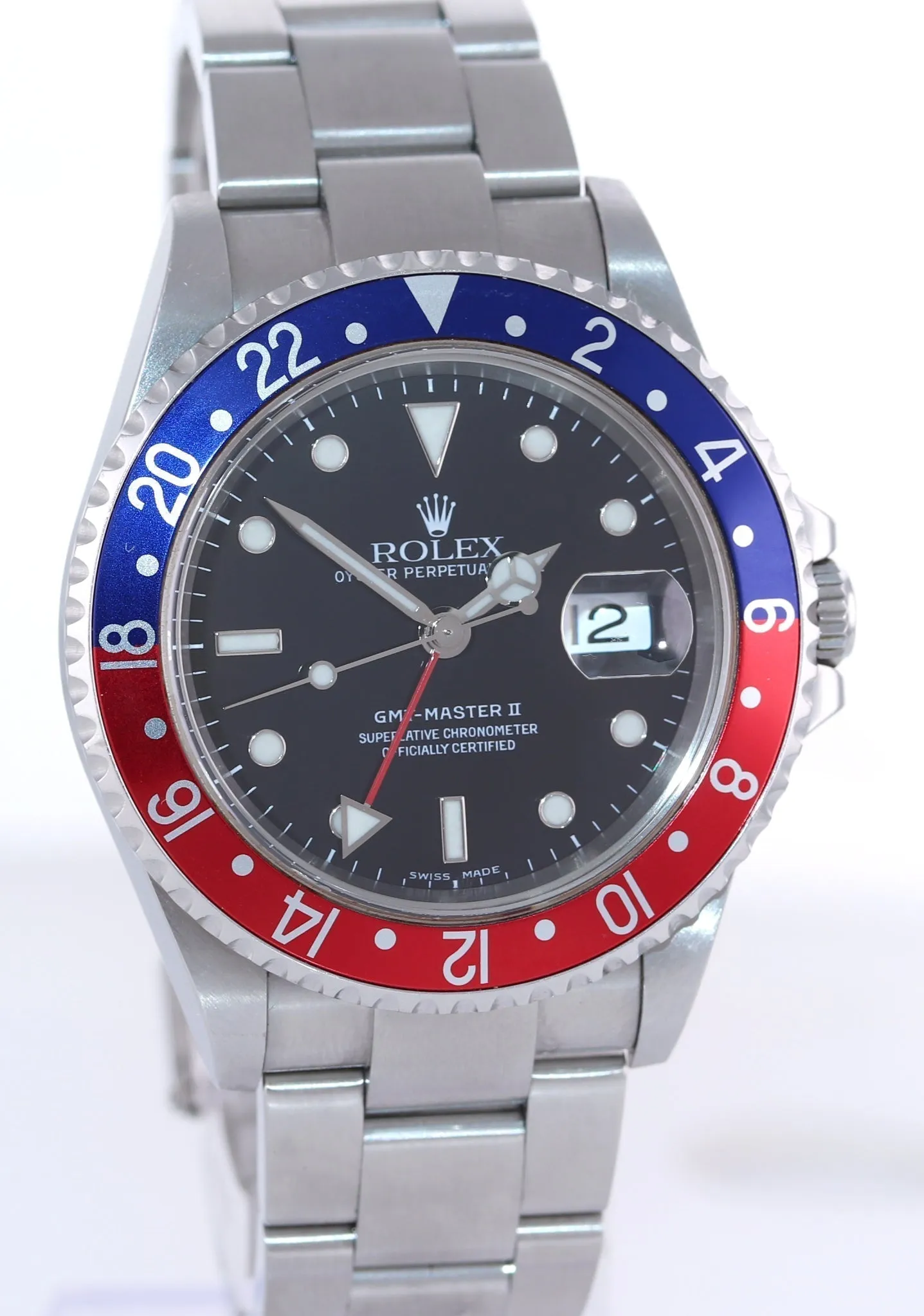 MINT 2004 PAPERS Rolex GMT-Master 2 Pepsi Blue Steel 16710 No Holes Watch Box